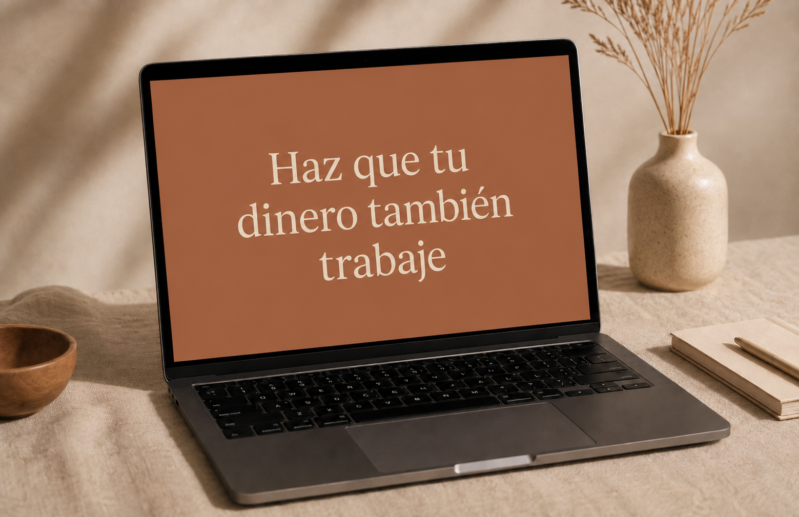 Clase Haz que tu dinero también trabaje en pantalla de laptop